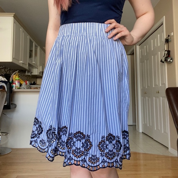 Embroidered Skirt, Striped & Floral - Picture 2 of 4